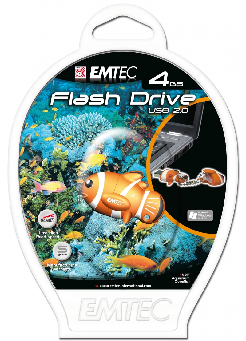 PEN DRIVE EMTEC FLASH ANIMAL PEIXE 4GB - COD.1315